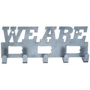 metal We Are keychain holder with 3 PA state outlines